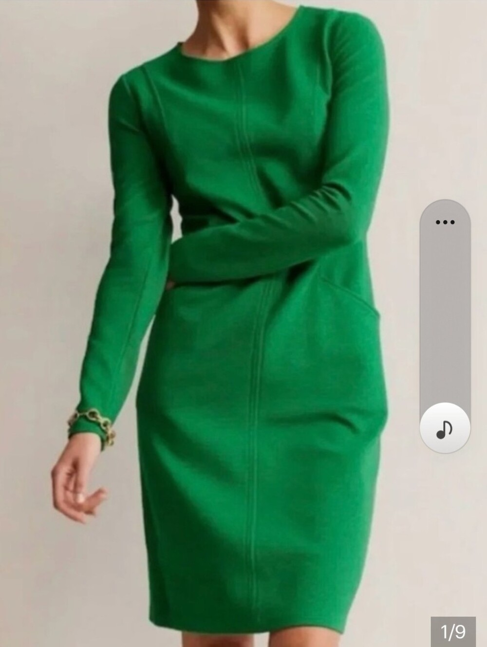 Boden Emerald Green Long-Sleeve Ponte Sheath Dress - Size 14L - Picture 2 of 9